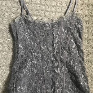 Grey lace tank top